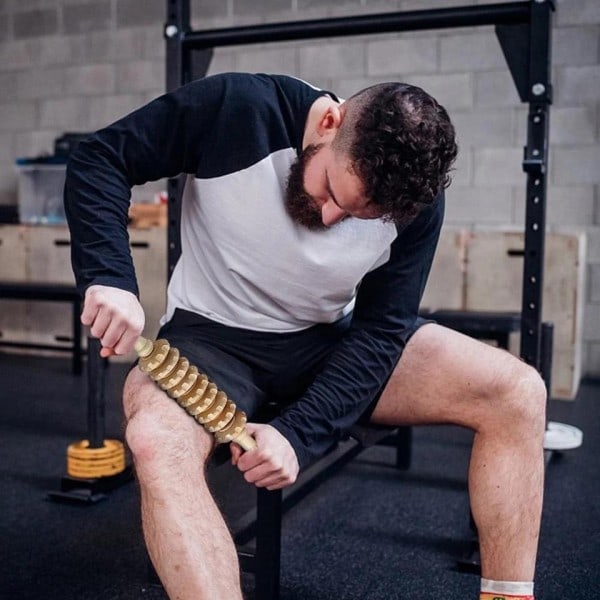 Hudvennlig Fascia Massager Stikk Massering Anti-skli Håndtak Tre Rillet Gear Multifunksjonell Glatt Roller Massør