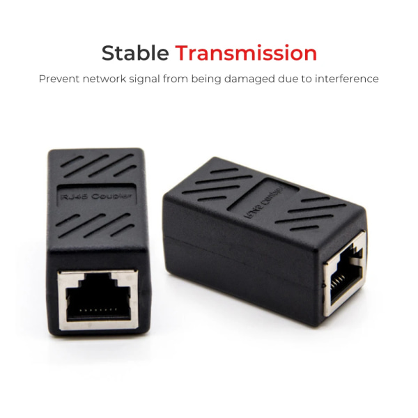 2 delar RJ45 kontakt Nätverk förlängare Ethernet Kabel RJ45 förlängare adapter Gigabit gränssnitt hona till kvinna nätverk kontakt
