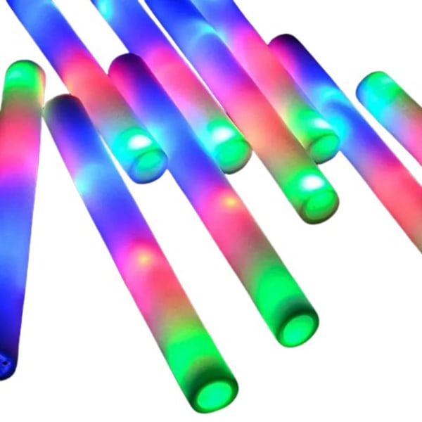 Skum Glow Sticks for Bröllop LED Light Up Foam Sticks Färgglada Blinkande Sticks