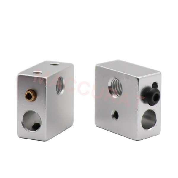 Aluminium värmare block för utskrift huvud hot end uppvärmning block 20*20*10 20x20x10 mm för 3D skrivare
