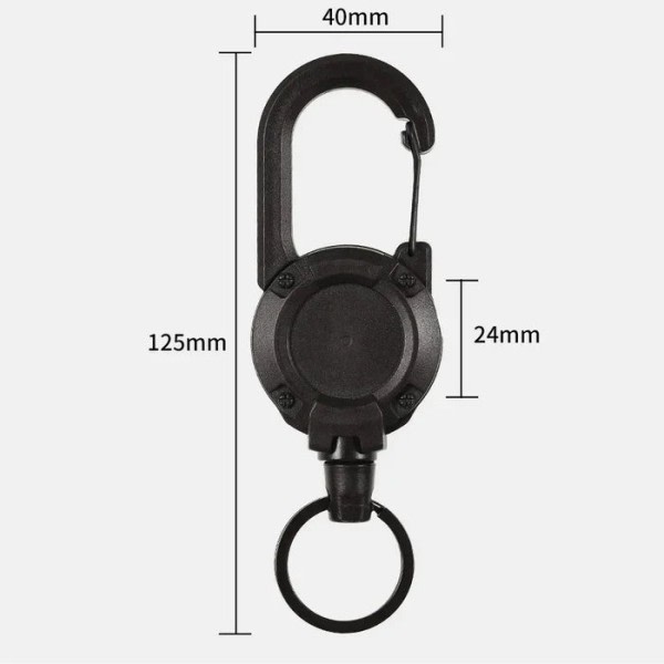 Utomhus 60 cm Automatisk Infällbar Tråd Rep Luya Tactical Nyckelring Klämma Pull Recoil Sporty Nyckel Ring Anti Lost ID Kort Holdare