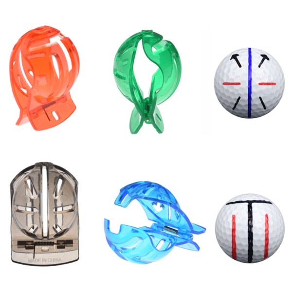 Golf Ball Line Marker Dobbeltsidet T og Mi-formet Skabelon Tegning Justering Mærker Værktøj Golf Scribe Marker Sport Træning Hjælpemidler