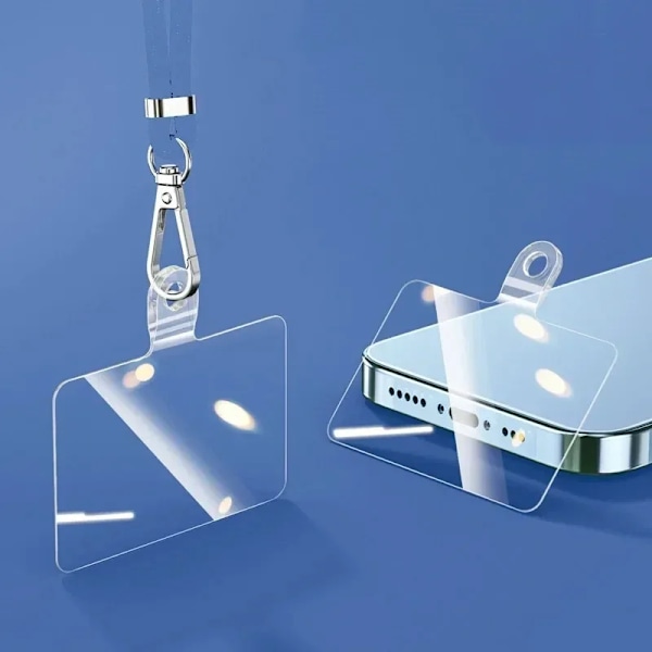 10 bitar Transparent Mobil Telefon Snöre Remmar Patch Utbytbar Fast Kort Shell Anslutning Hänge Med Lanyard Hål