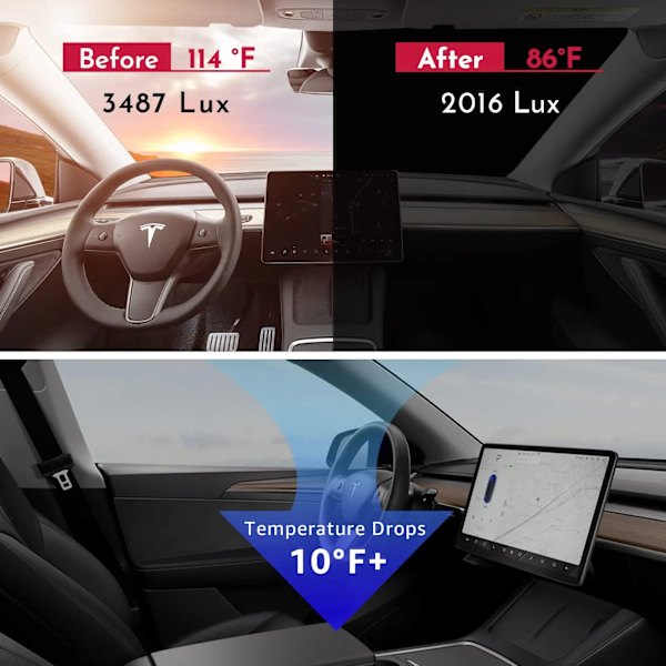 För Tesla vindruta solskydd vikbart fram fönster sol skydd kåpa värme skydd visir för modell y