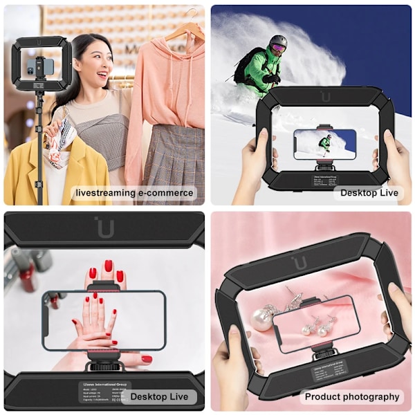 2 in 1 Rig Light Kald Sko for Mikrofon Tiktok Youtube Live Rig Light