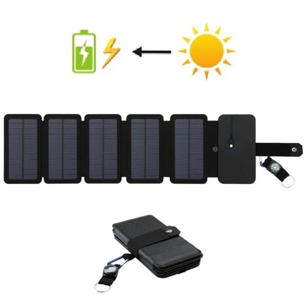 Fällbar Utomhus Solar Panel Laddare Bärbar 5V 2.1A USB Utgång Enheter Camp Vandring Ryggsäck