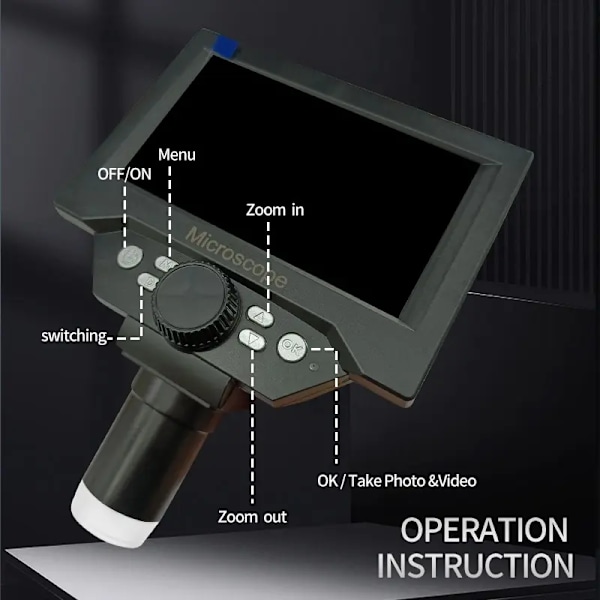 5,5" LCD Digital Mikroskop 1000X 1080P Mynt Mikroskop Förstoringsglas med Ställ Llödning Mikroskop för Elektronik Reparation