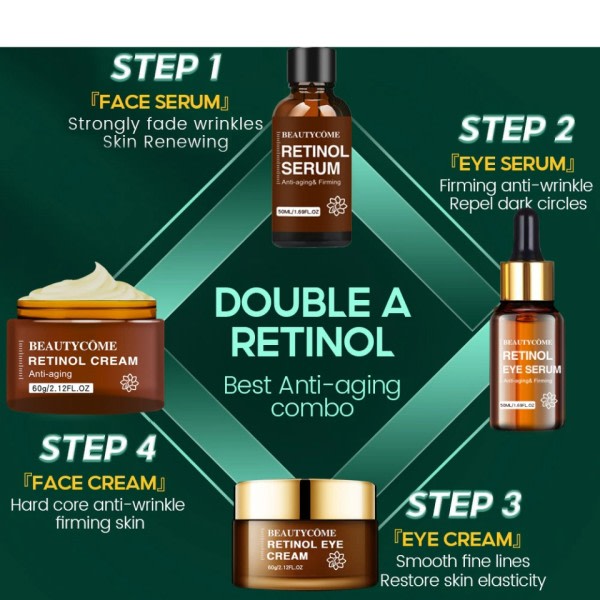 Retinol Ansikte Ögonkräm Serum Firming Lifting Anti Aging Reducera rynkor fina linjer ansiktsbehandling hudvård