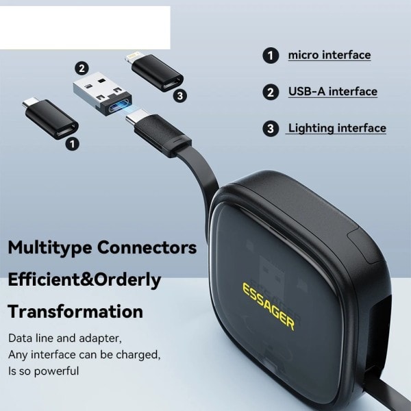 Paras laatu USB C To Tpye C kaapeli PD 60W nopeaa latausta varten data matka moni toiminnallinen johto  pidikkeellä tallennus laatikko