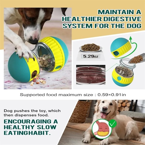 Hund leksak tumlare läckande mat boll elliptisk spår rullande boll långsamt matar skyddar magen ökar intelligens husdjur tillbehör