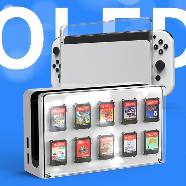 Nintendo Switch OLED Oplader Dock Cover Case Med Spil Card Opbevaring