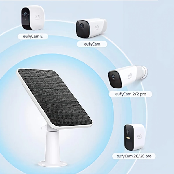 4W solcellepanel for Eufy Eufycam Cam Værbestandig Vegg feste roterbare braketter med 9,8 fot strøm kabel