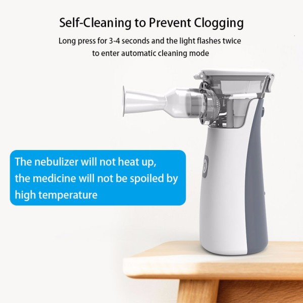 medicinsk bärbar tyst nebulisator mini handhållen inhalator