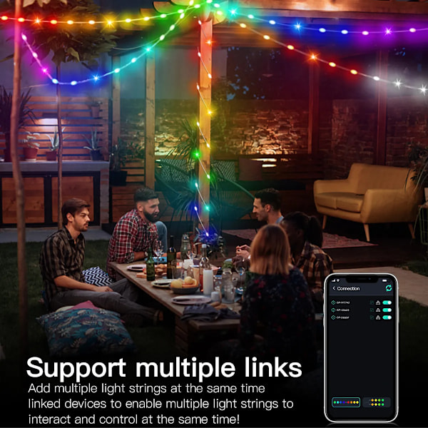 LED julelys fe streng lys smart bluetooth adresserbar gardin lys