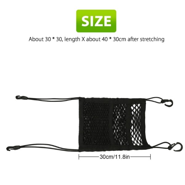 Bil Nett Arrangør Standard Mellom Sete Mesh Lagring Nett med lommer Foran Sete Hund Barriere