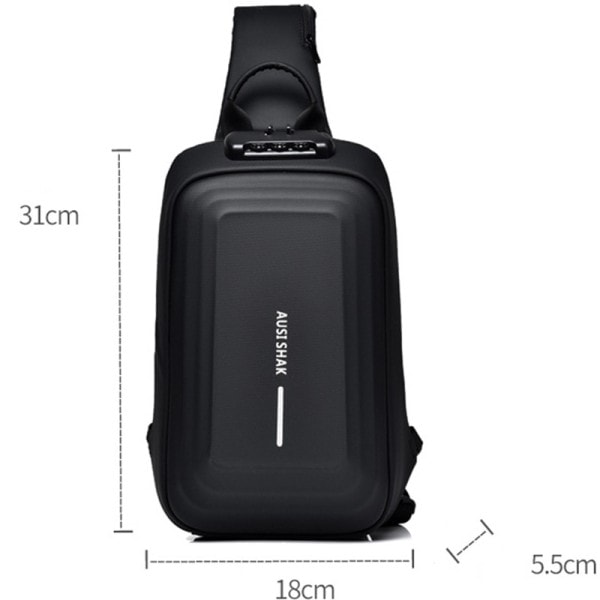 Herr Stöldskydd Multifunktion Axlar väska Vattentät Rese Pack Messenger Crossbody