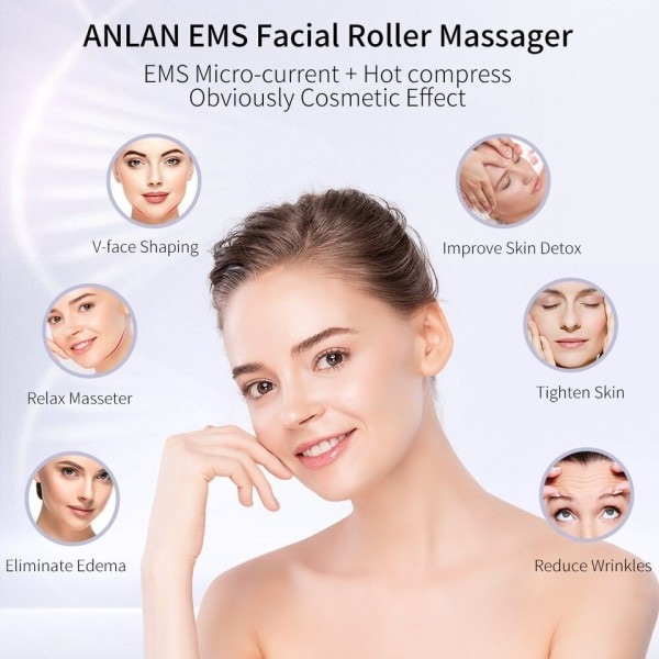 Elektrisk ansiktsrulle V ansiktsmassage EMS mikroström ansiktslyft skönhet maskin