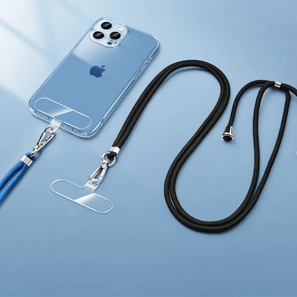 10 bitar Transparent Mobil Telefon Snöre Remmar Patch Utbytbar Fast Kort Shell Anslutning Hänge Med Lanyard Hål