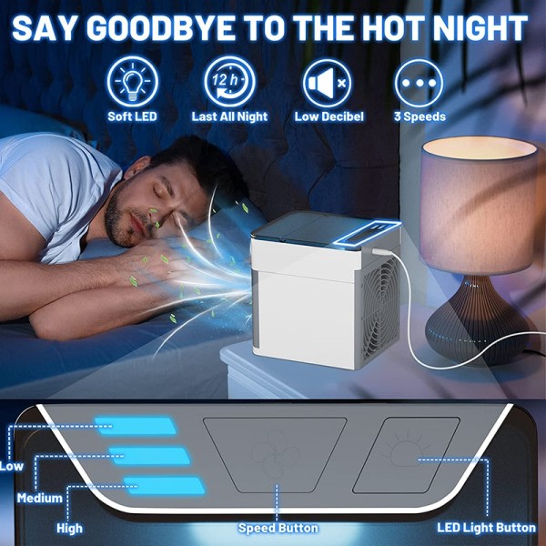 Mini Aircondition Køling Blæser Multifunktion USB Husholdnings Bærbar Air Conditioner Fugter