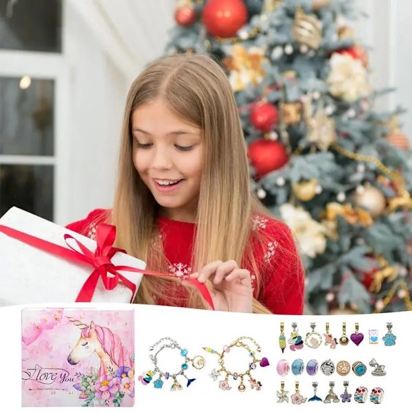 Gør det selv Glædelig Jul Smykker Kit Kasse Advent Kalender Nedtælling kalendere