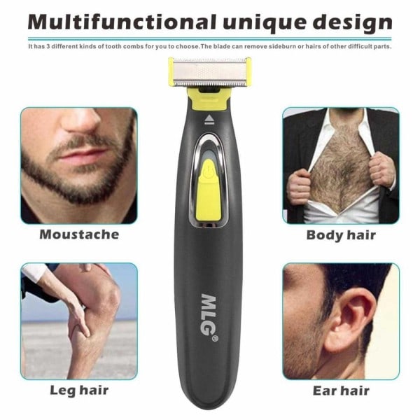 Vaskbar Genopladelig Elektrisk Barbermaskine Skæg Barberkniv Krop trimmer Mænd Barbering Maskine