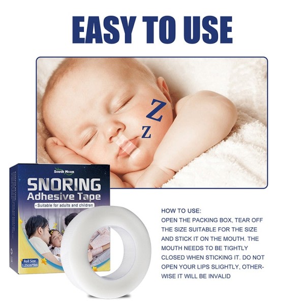 9M/Roll PE Mund Tape Søvn Strip til Søvn Anti Snorken Mund Tape for at  Forbedre Søvn Mund Klistermærke Anti Snorken Læbe Strip ba4c