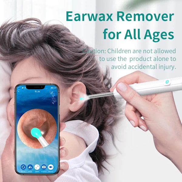 Smart Visual Ear Sticks Otoscope 1296P Endoscope Wax Removal Verktyg Earpick