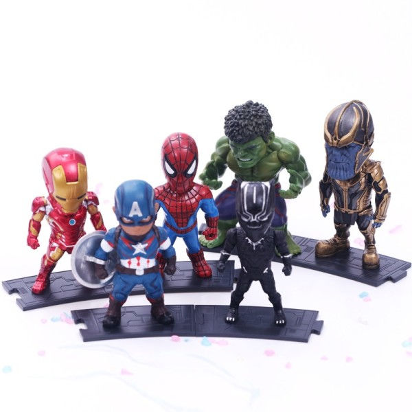 Marvel Avengers Black Panther Thanos Ironman Spiderman Captain American Hulk Figur Model Legetøj