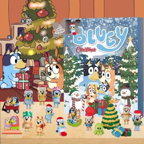 Hund Jul Advent Kalender Låda För Barn Födelsedag Gåva Kawaii Bluedy Anime Figura Action Figur