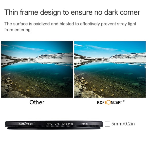 Ultra Slank Optikk Multi Coated Sirkulær Polarisator Kamera Lens Filter