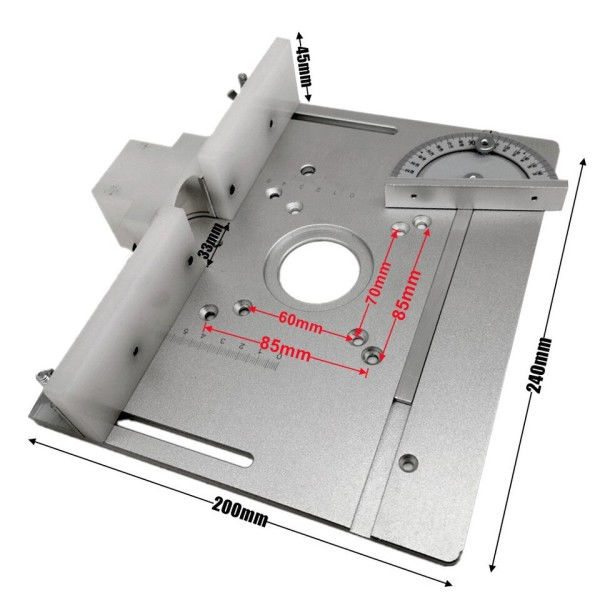 Multifunktionell Aluminium Router Bord Insats Plåt Träbearbetning Elektrisk Trä Router Flip Plåt