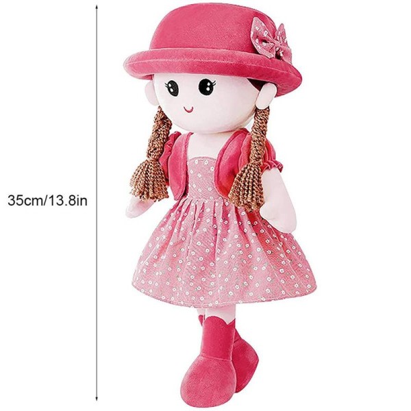 Baby tjej trasa docka med avtagbar hatt kjol älskling trasa docka mys mys mjuk baby docka sov plysch docka