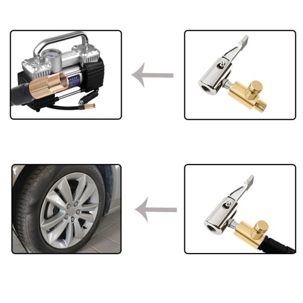 Kannettava rengas suutin puristin puhallettava pumppu liitin auto rengas ilma istukka täyttö kompressori voi tyhjentyä venttiili adapteri 1 kpl
