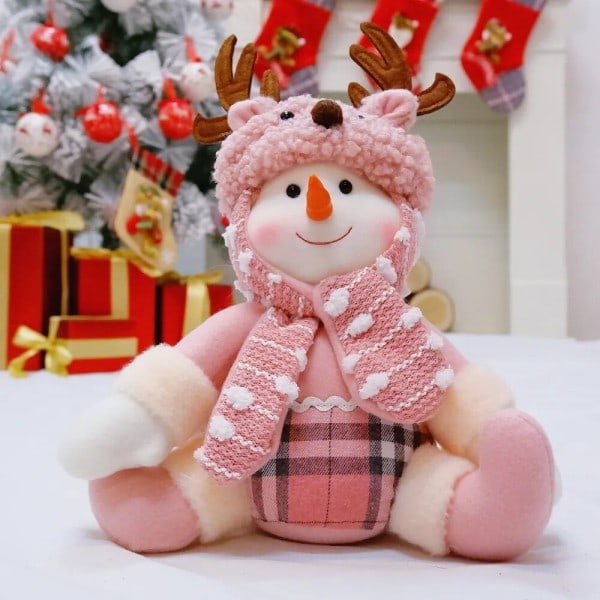 Jul Pink Snemand Julemand Plysj Sid Dukker Legetøj kugler Jule pynt pynt