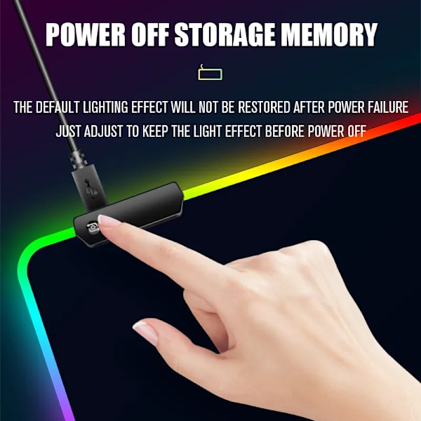Stor lysende musemåtte RGB streamer LED gaming internet mus måtte