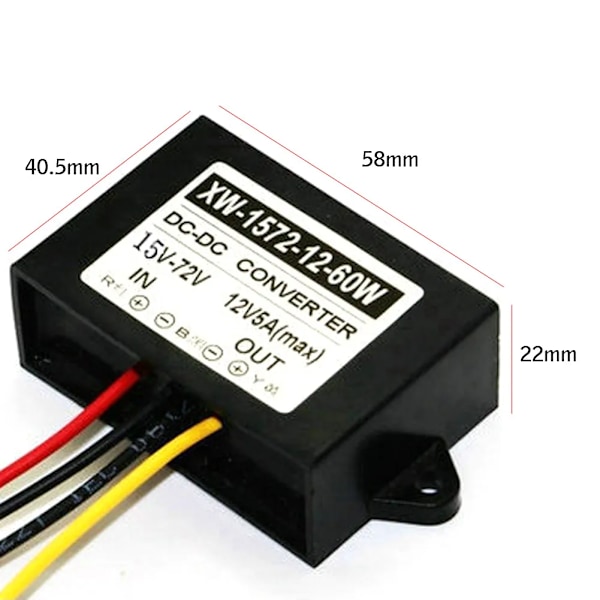 DC15-72V Step Down to 12V 5A 60W jännite säädin Buck muunnin