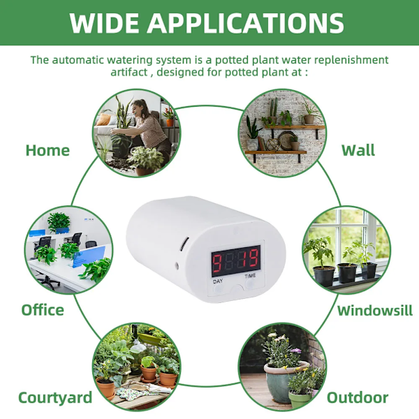 12 Pumpe Automatisk Plante Blomst Vanding Pumpe Hjem Sprinkler Dryp Vanding Enhed Pumpe Timer System Kit Have Værktøj