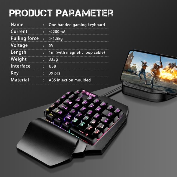 Tastatur Gaming Mini Enhånds RGB Spil Controller