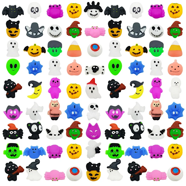 200 biter Halloween Squeeze Leker Set TPR Stress Lettelse Angst for Barn 8-12 Halloween Fest Angst Leker