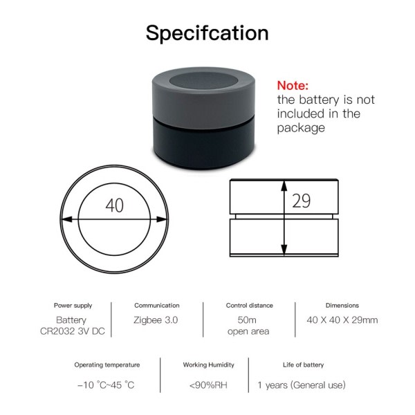 Smart Knapp Switch Trådlös Scen Switch Knapp Kontroller Batteri Driv Automation Scenario Smart Life App