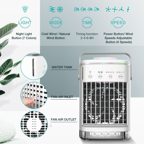 Bärbar Kall Luft Konditionering Evaporativ Luft Kylare Mini Usb Bord Fläkt