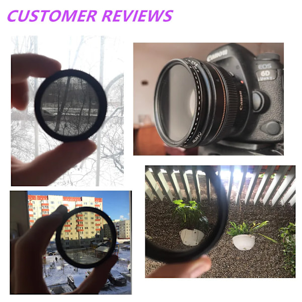 DSLR Kamera Variabel ND Filter Neutral Densitet Fader Justerbar ND2-400 40,5 mm