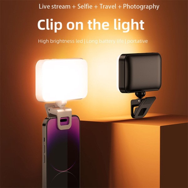 Selfie Lys Klips LED Lys for Telefon Bærbar PC Nettbrett Datamaskin Telefon Lys
