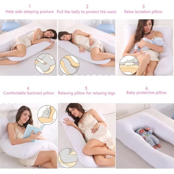 Graviditet pute 130*70cm sove midje pute for gravide kvinner