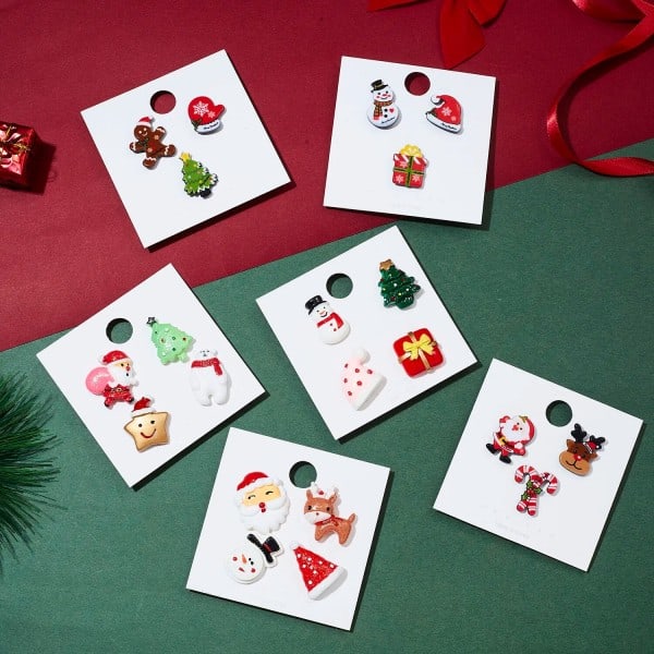 God jul broscher set för kvinnor jul strumpor jul träd älg emalj emblem liten brosch