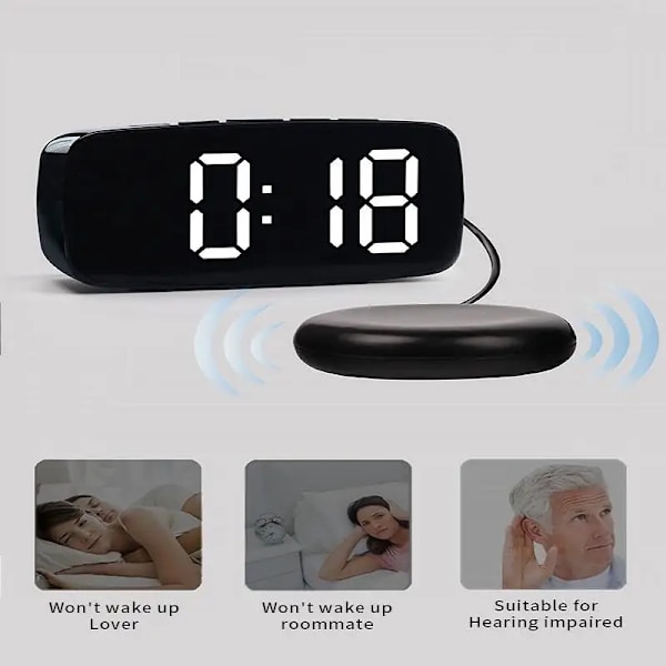 Super högt vibrerande alarm klocka med säng shaker