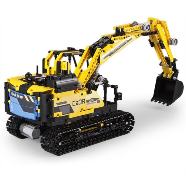 El Byggnad Klossar RC Deformation Robot Bil Modell Klossar Teknisk Fjärrkontroll Grävmaskin