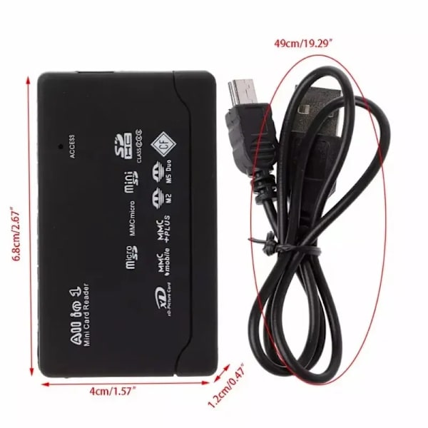 Mini Hukommelse Kortlæser Alt i Et Kort Læser USB 2.0 480Mbps Kort Læser TF MS M2 XD CF Micro SD Karder Læser