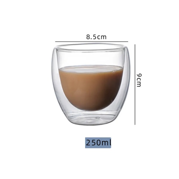 Klar dubbel vägg glas kaffe muggar isolerade lager koppar set för bar te mjölk juice vatten espresso shot glas