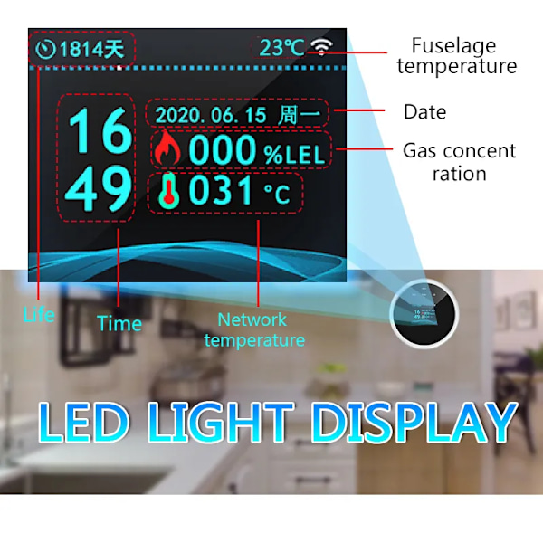 Tuya Wifi Lækage Med Temperatur Funktion Brændbart Gas Detektorer Support Hjem Smart Life Natural Gas Alarm